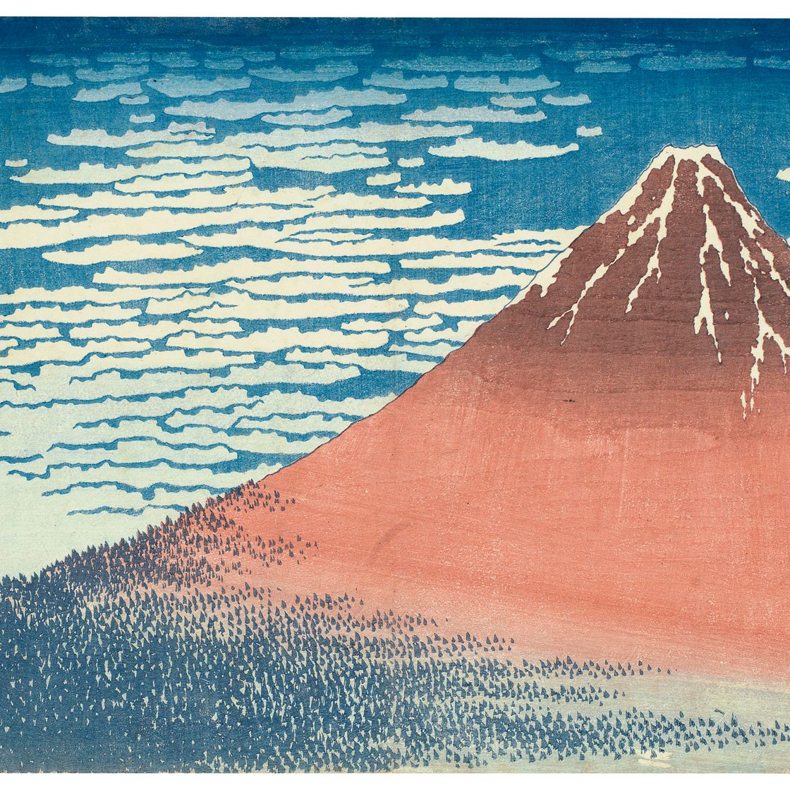 Katsushika Hokusai — Гайфу кайсэй (Хороший ветер, ясная погода) [“Красная Фудзи”]