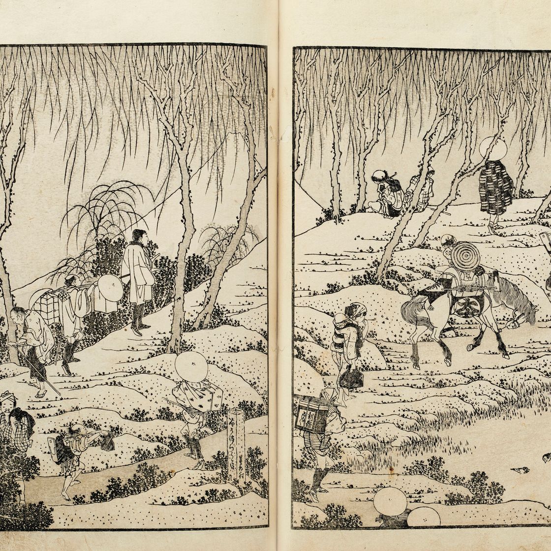 Katsushika Hokusai — Фугаку хяккэй ("Сто видов горы Фудзи"), 1834-35; ок. 1849 (том 3), изображение 6