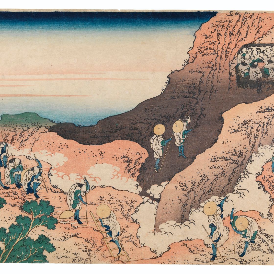 Katsushika Hokusai — Седзин тодзан (Группы альпинистов), изображение 1