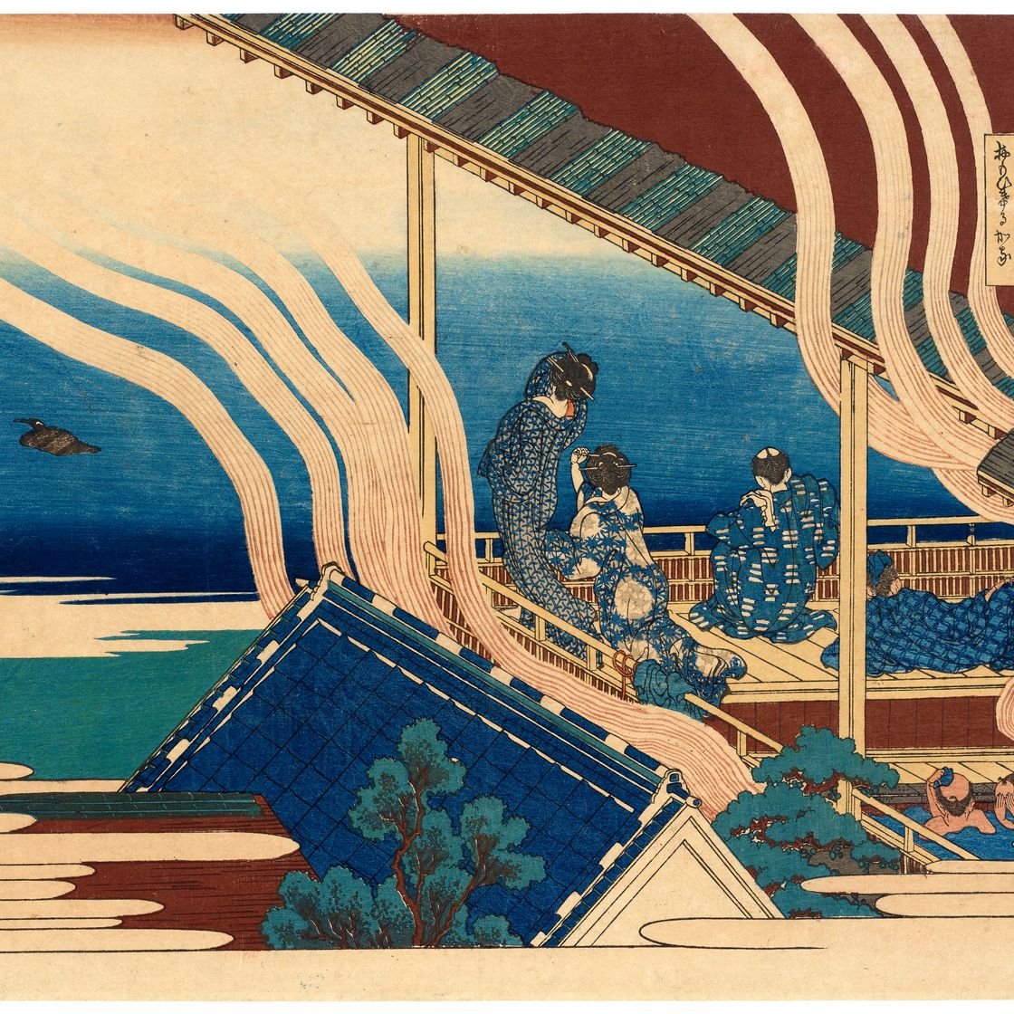 Katsushika Hokusai — Стихотворение Фудзивары-но Еситаки
