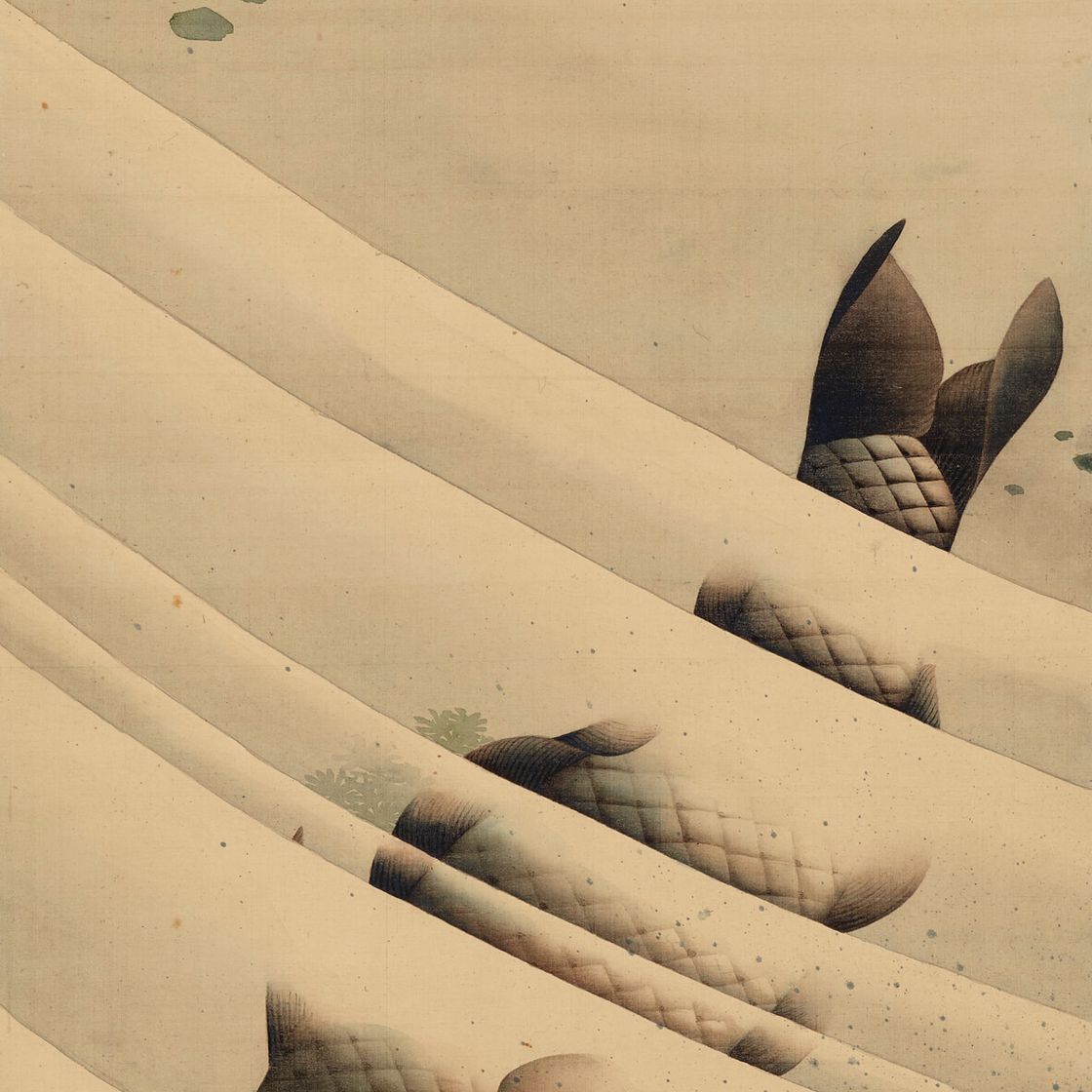 Katsushika Hokusai — Плавающий карп, изображение 1