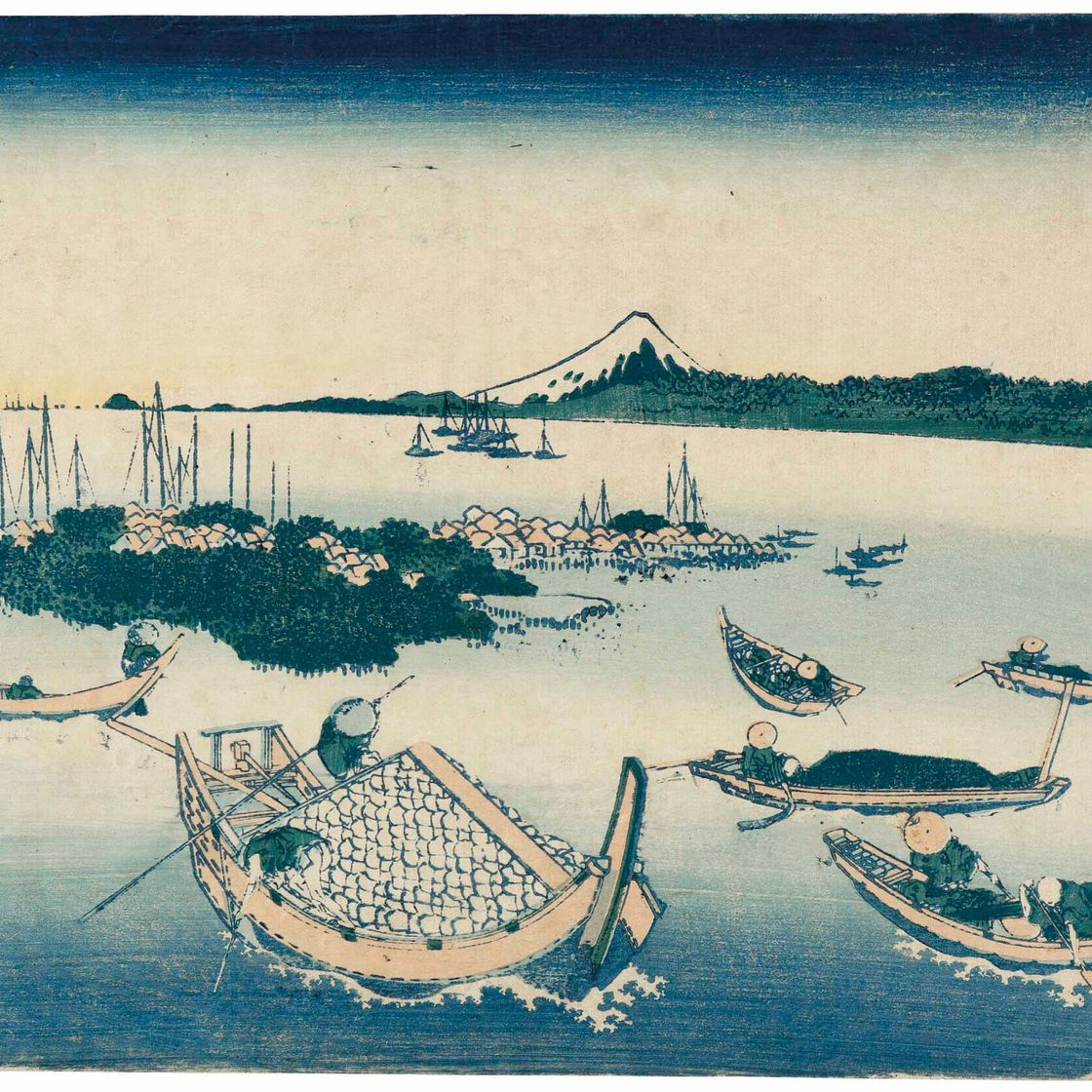 Katsushika Hokusai — БУЙО ЦУКУДАДЗИМА (ОСТРОВ ЦУКУДА В ПРОВИНЦИИ МУСАСИ) ИЗ СЕРИИ "ФУГАКУ САНДЗЮРОККЕЙ" ("ТРИДЦАТЬ ШЕСТЬ ВИДОВ ГОРЫ ФУДЗИ")