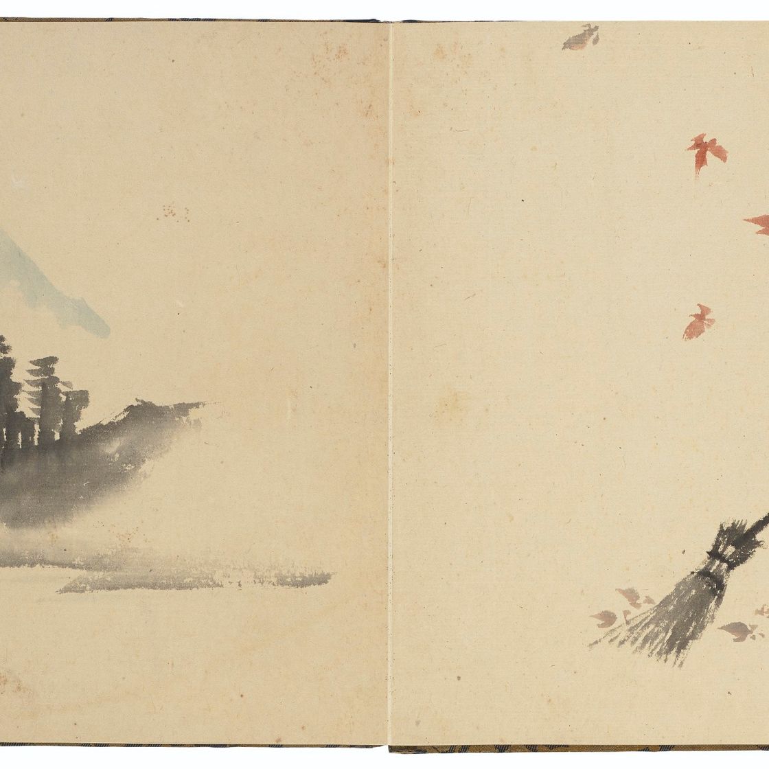 Katsushika Hokusai — Рисунки цветов, птиц и фигур, изображение 11