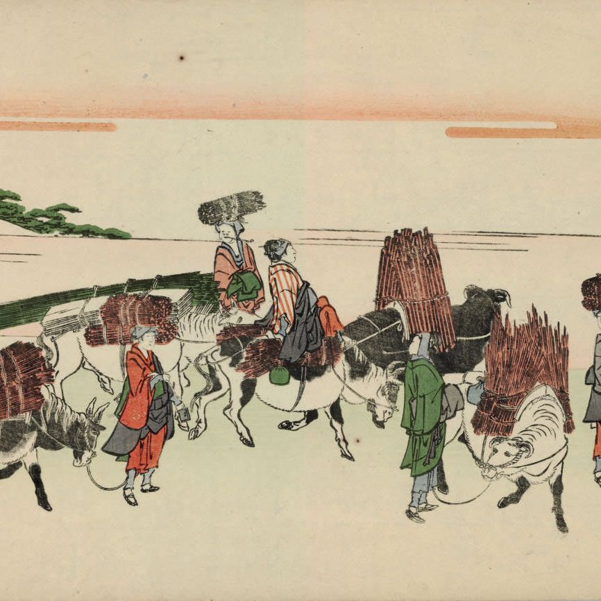 Katsushika Hokusai — Сборщики древесины из Охары