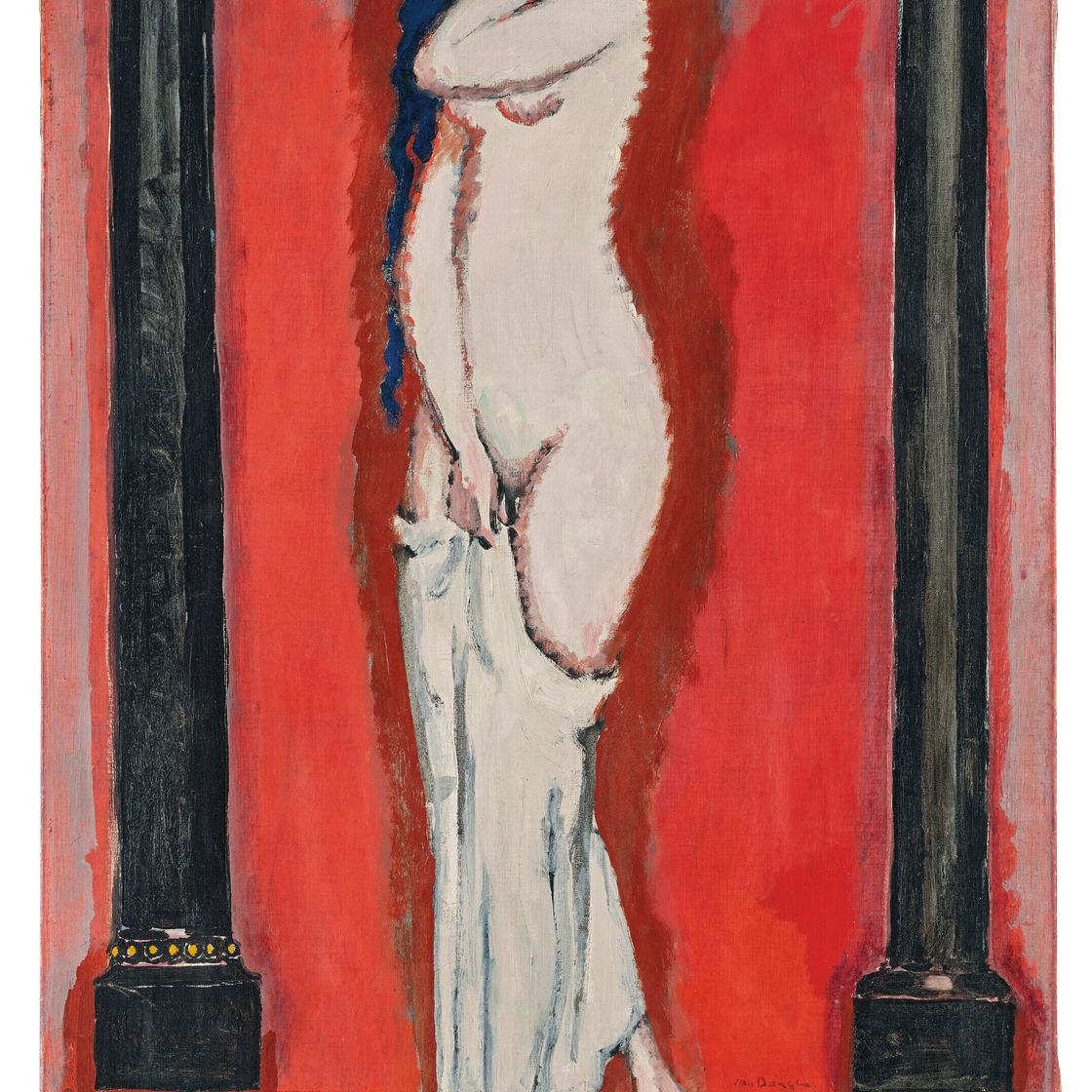 Kees van Dongen — Женщина с колоннами или ну, с колоннами или ну, с розами, изображение 2