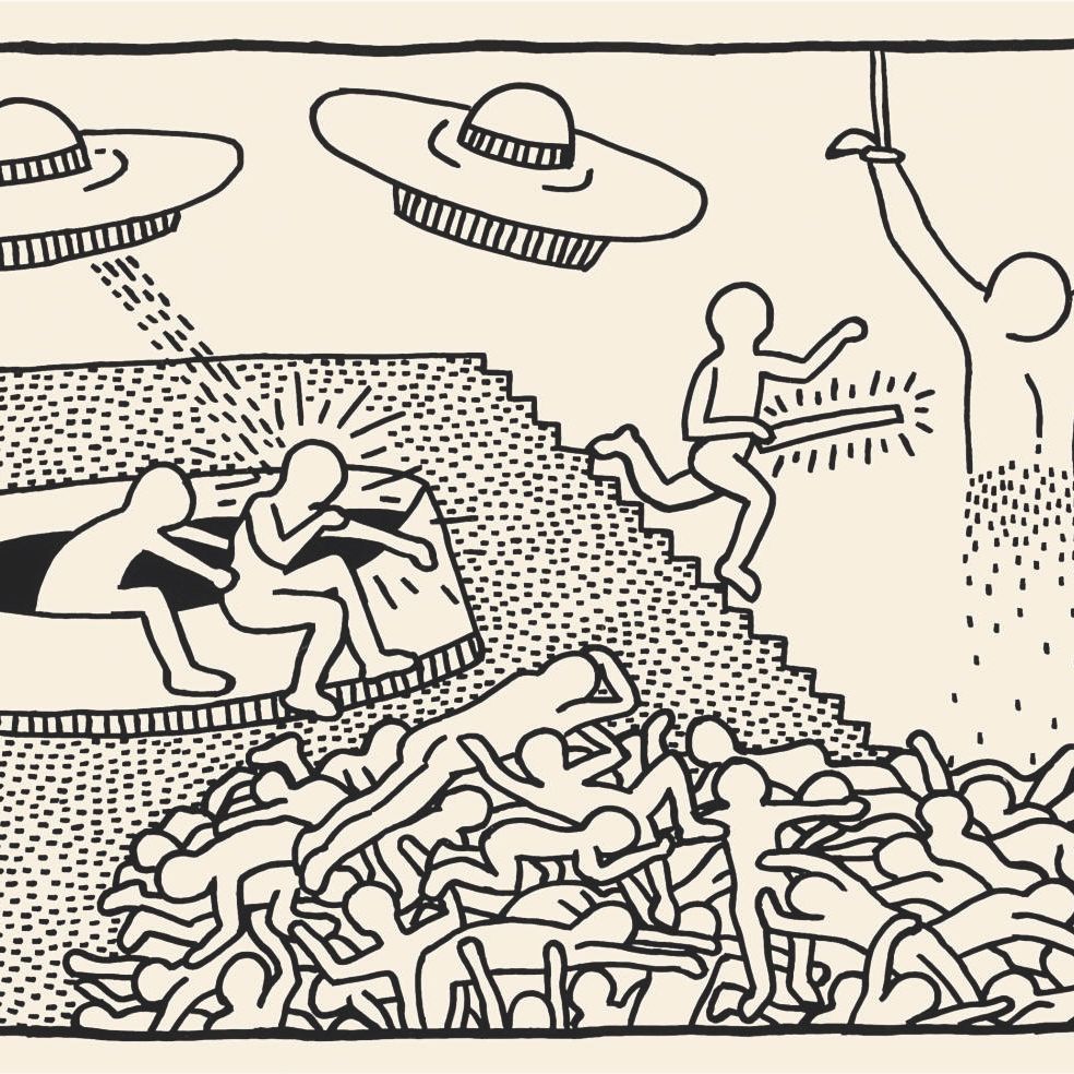 Keith Haring — Чертежи-схемы : одна пластина (Литтман, стр. 176)