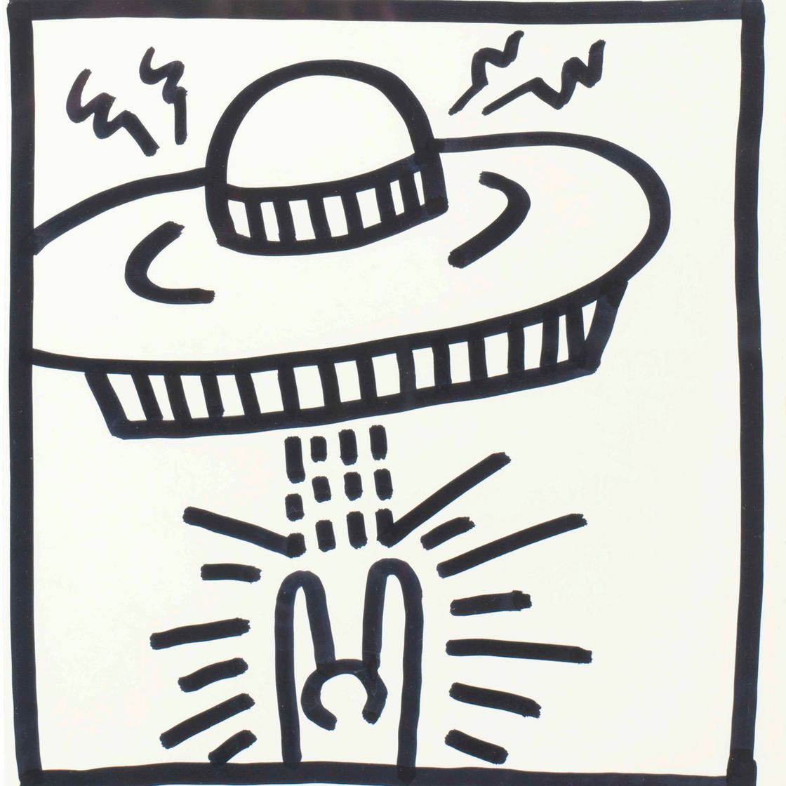 Keith Haring — Без названия (Человек с НЛО)