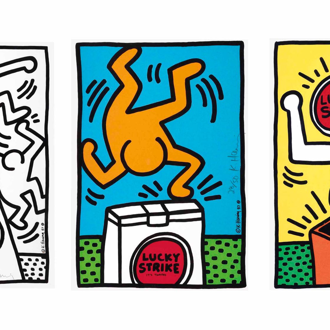 Keith Haring — Удачный удар: три отпечатка