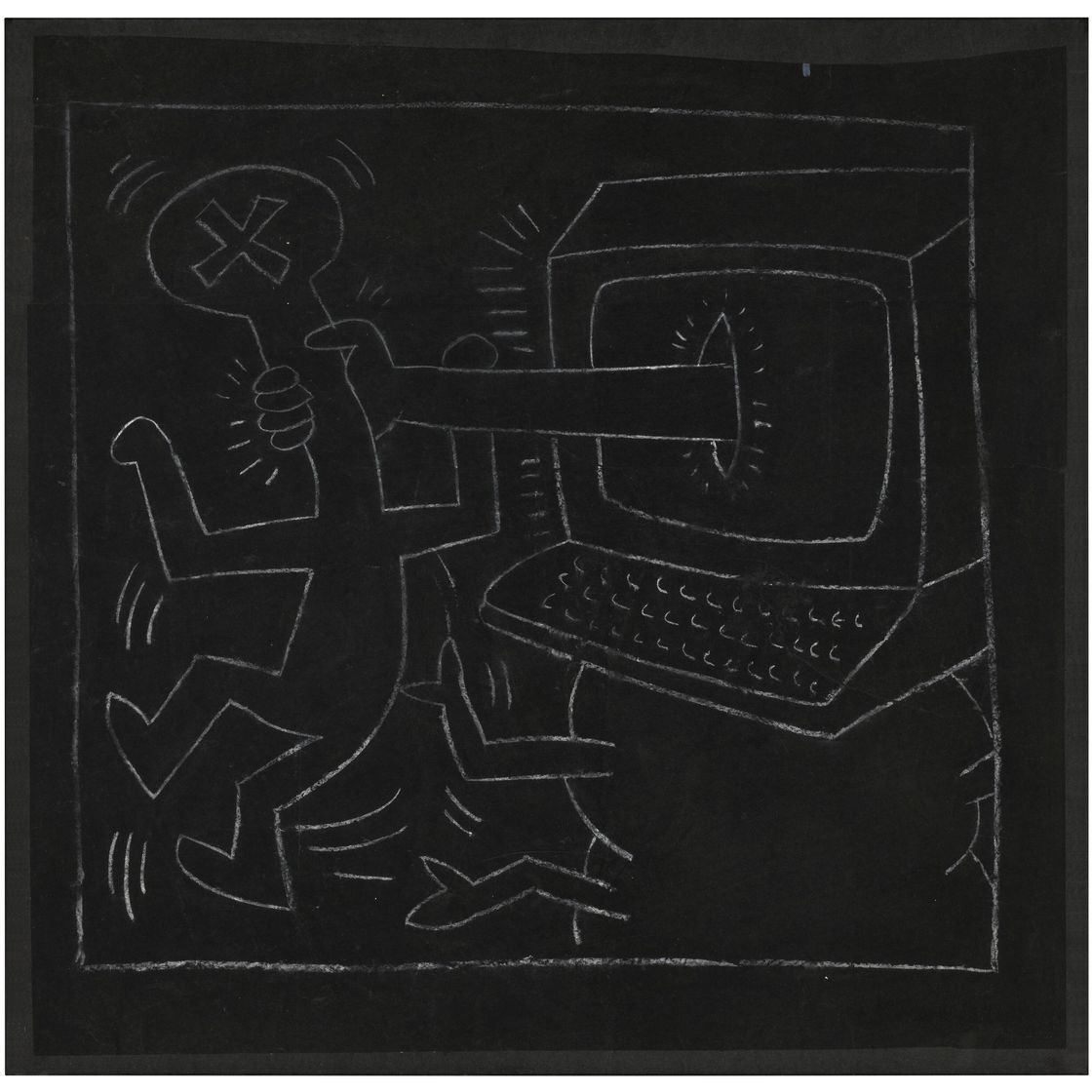Keith Haring — Без названия (рисунок в метро), изображение 1