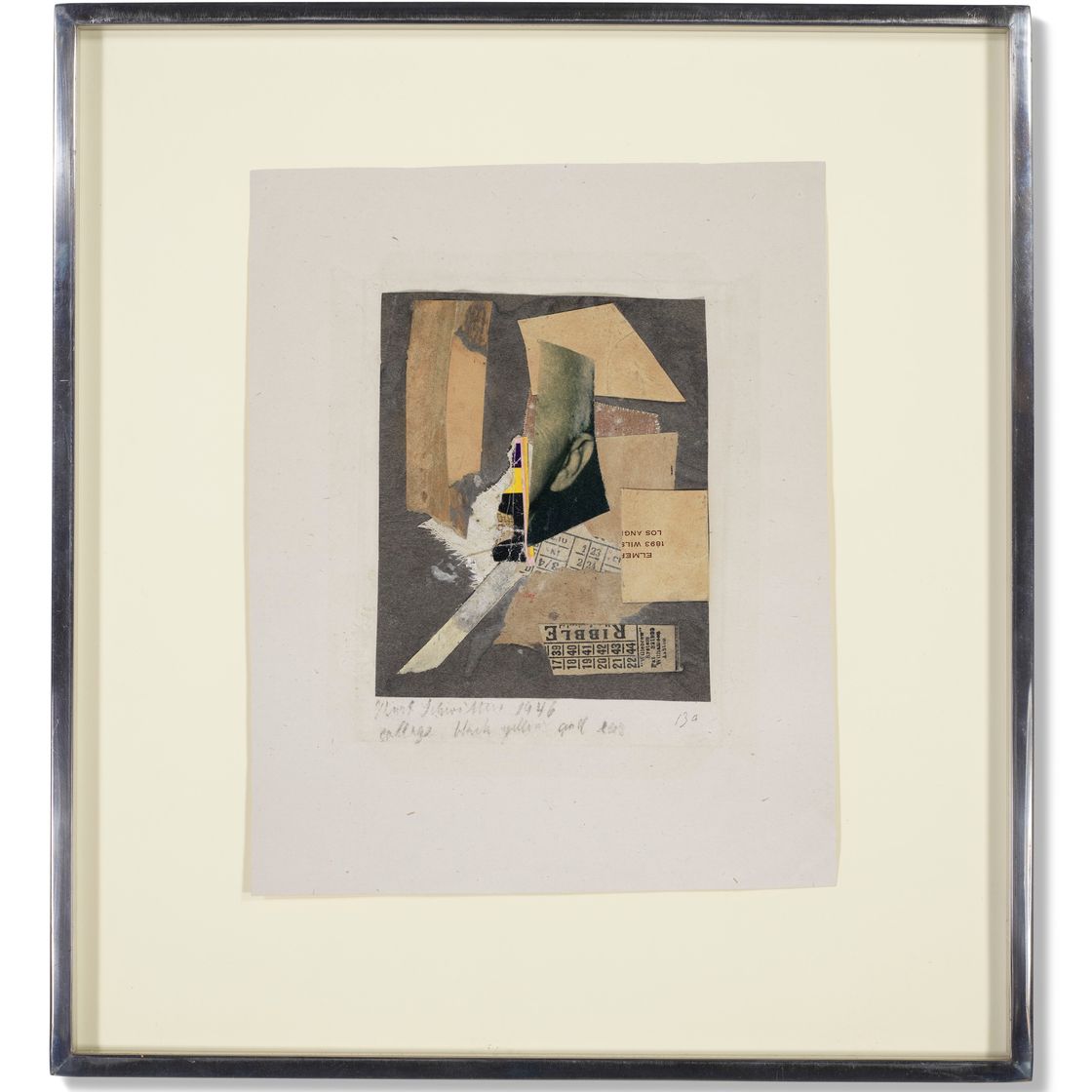Kurt Schwitters — Коллаж Черный желтый и колос, изображение 2