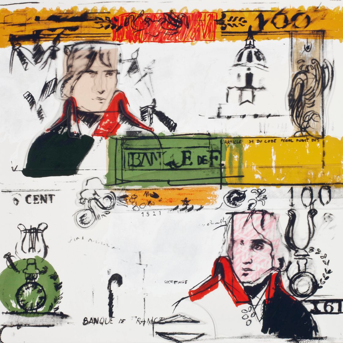 Larry Rivers — Double French Money, from Four on Plexi