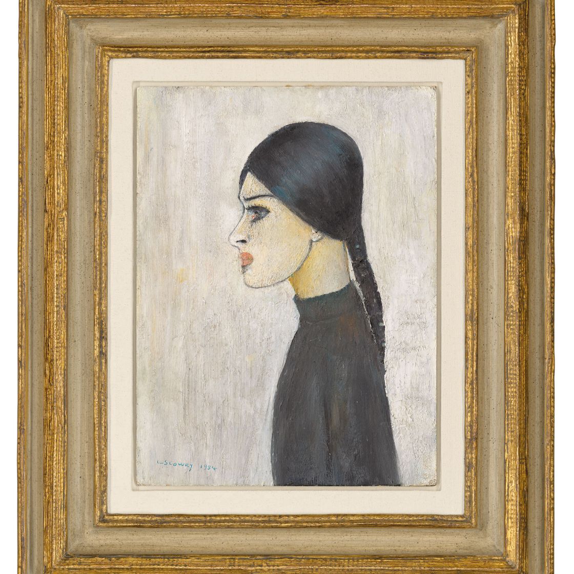 Laurence Stephen Lowry — Portrait of Ann, with plait and black jumper, изображение 2