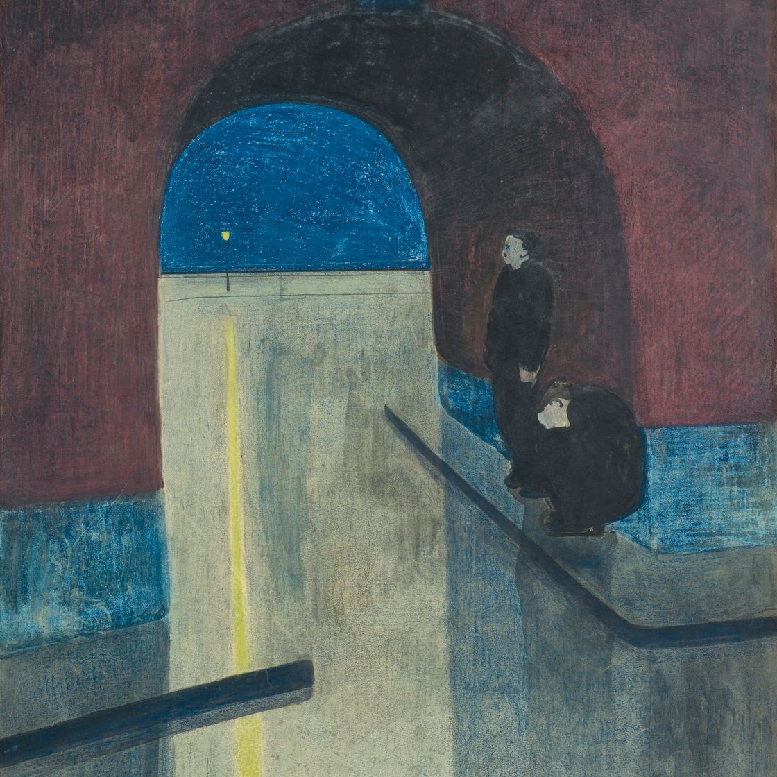 Leon Spilliaert — Мужчина и женщина, живущие в окружении маленьких зевак, Остенде