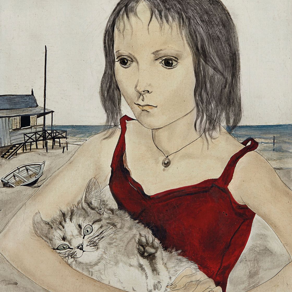 Léonard Tsuguharu Foujita — Молодая девушка, только что поболтавшая на пляже