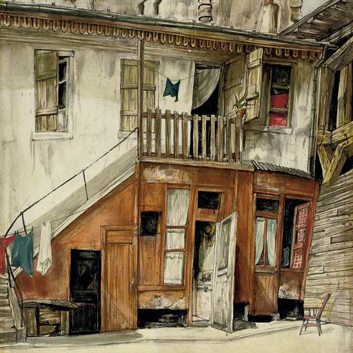 Léonard Tsuguharu Foujita — Улица Арсонваль, Париж