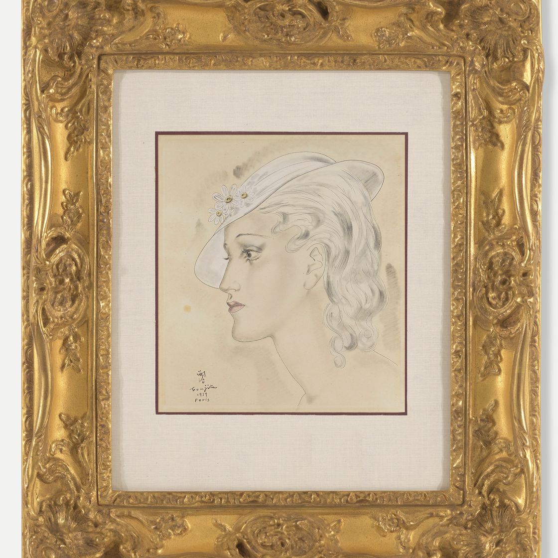 Léonard Tsuguharu Foujita — Бюст женщины в белой шапочке, изображение 2
