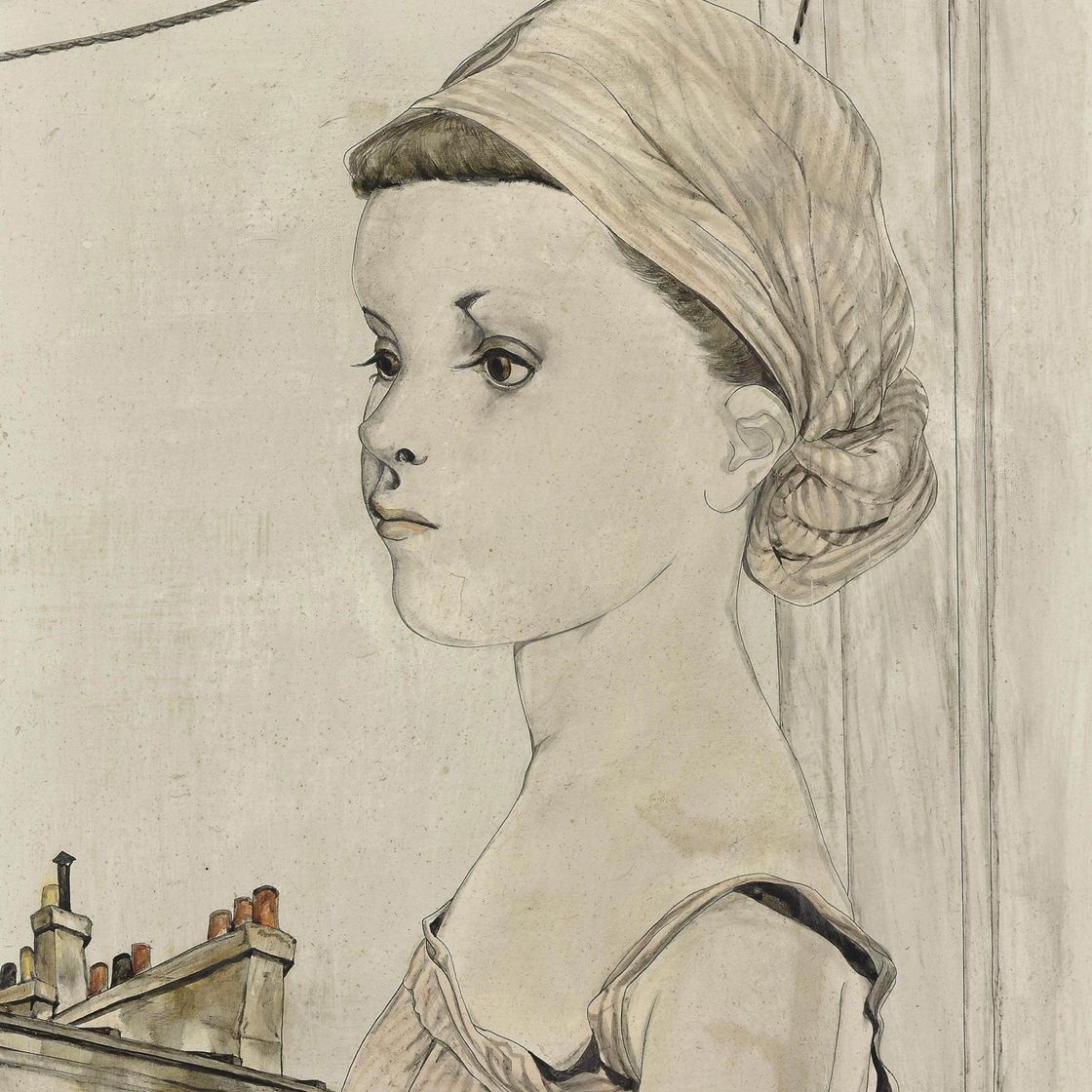 Léonard Tsuguharu Foujita — Молодая девушка в тюрбане райе