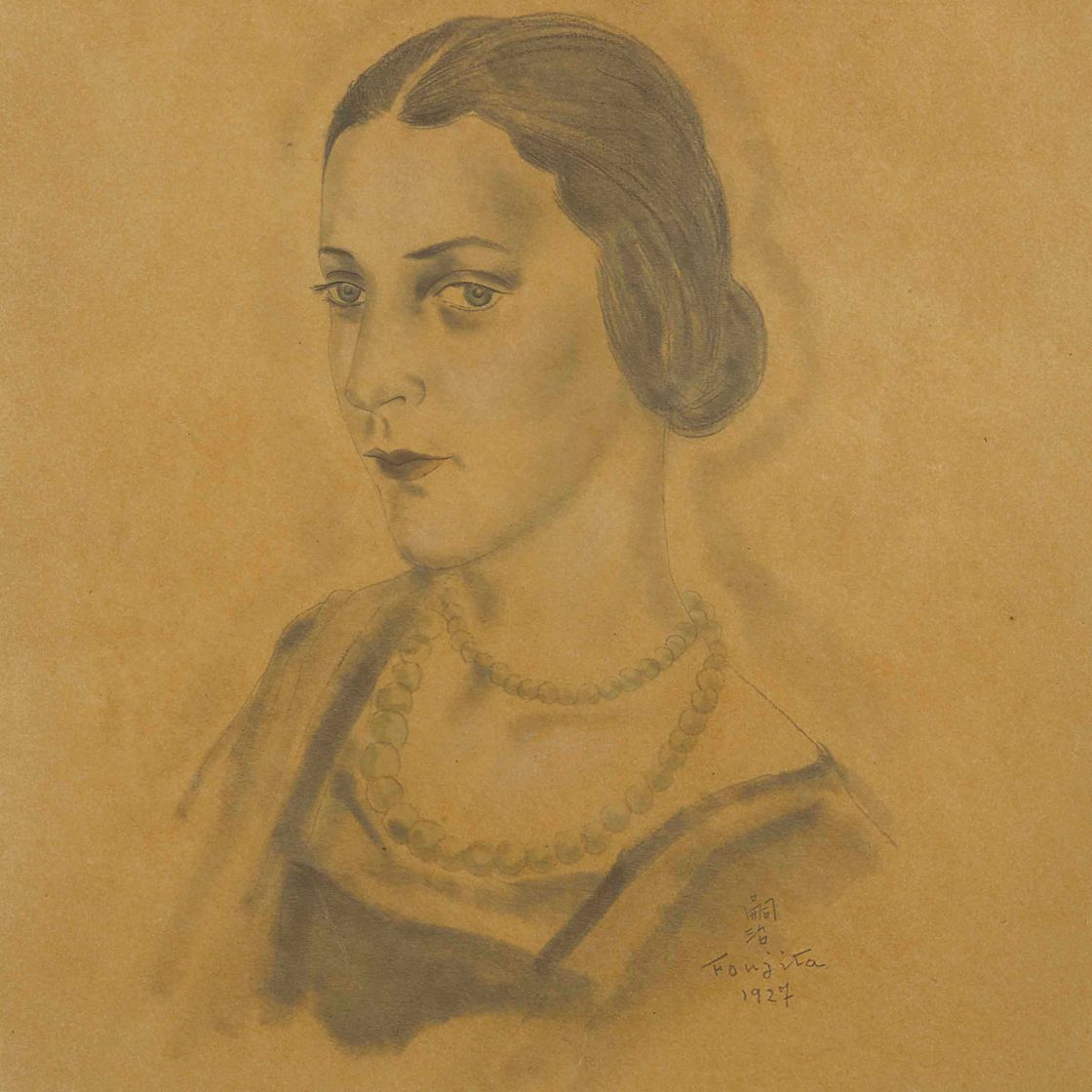 Léonard Tsuguharu Foujita — Портрет молодой женщины (Нелли Космелли )