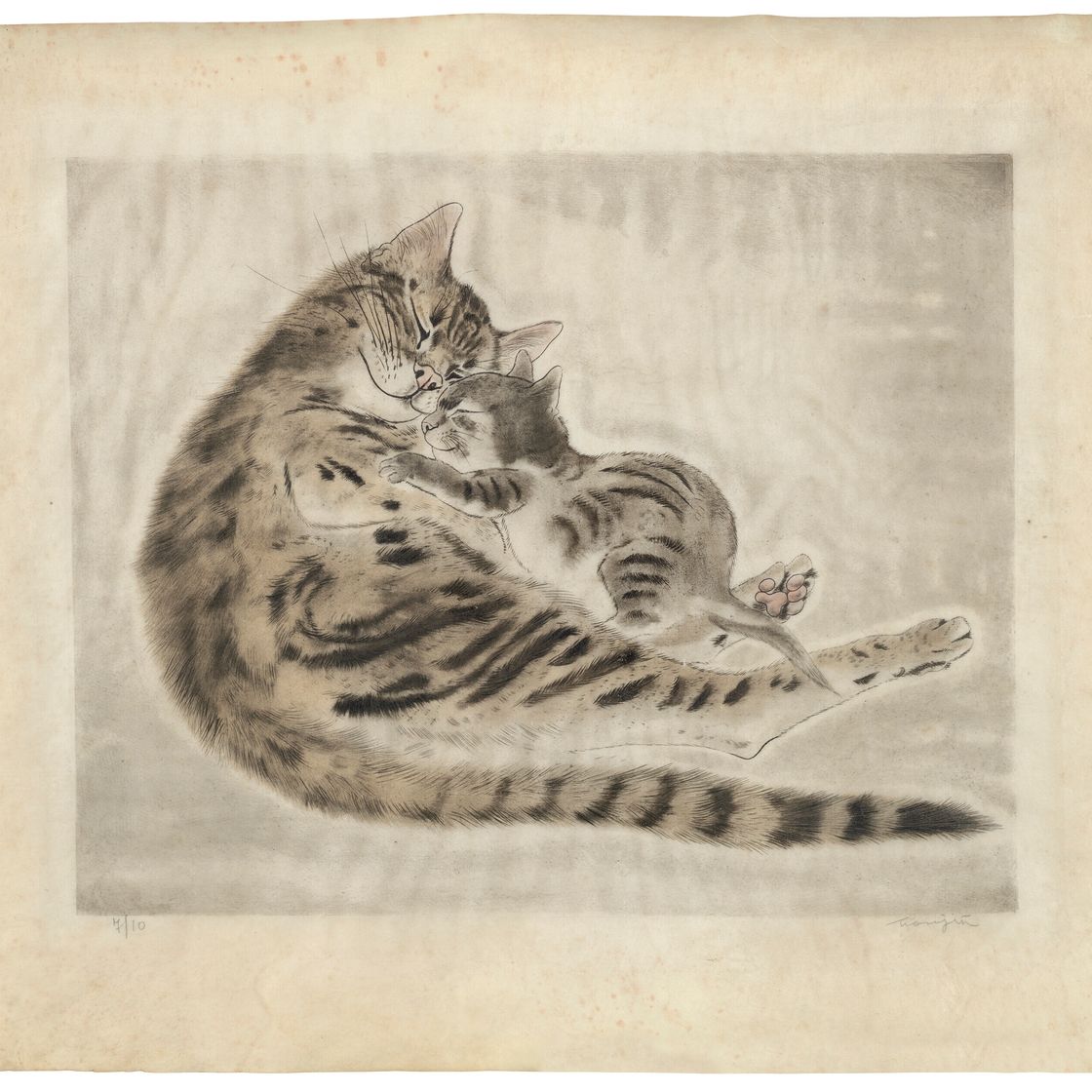 Léonard Tsuguharu Foujita — Чат и шатон, эндормис, от: Les Chats