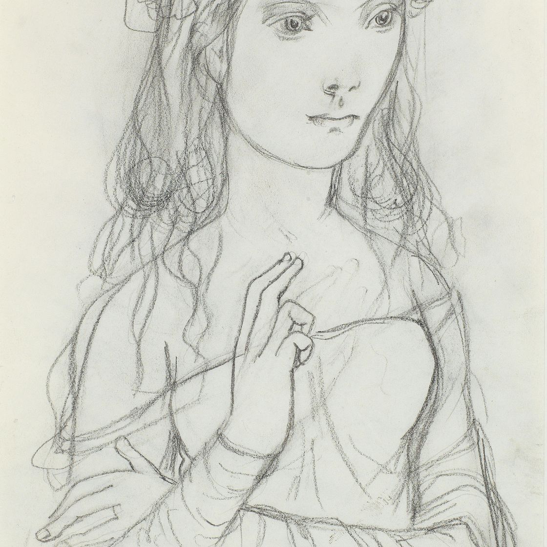 Léonard Tsuguharu Foujita — Бюстье Jeune Fille à la Robe (Молодая девушка в платье)