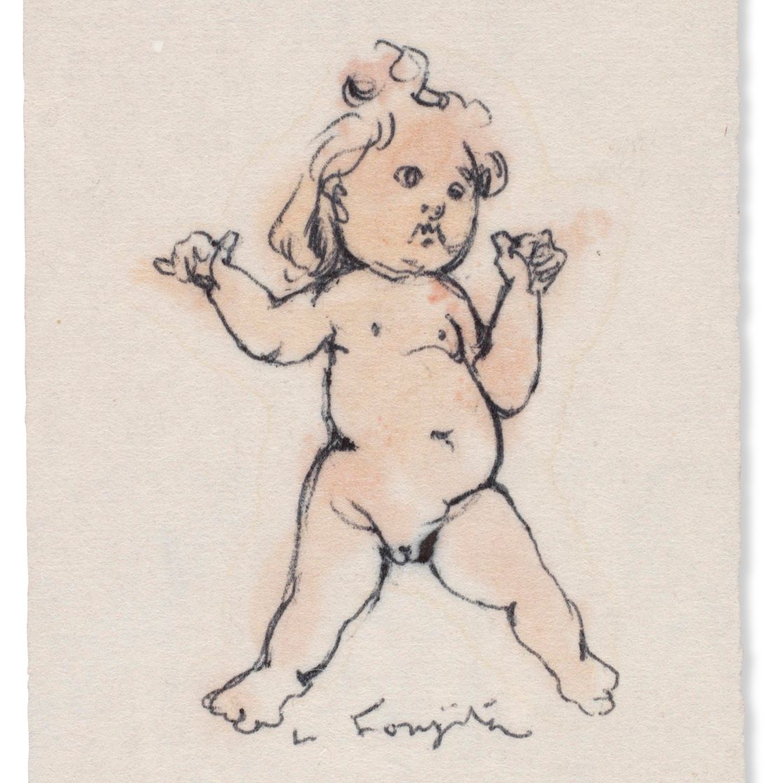 Léonard Tsuguharu Foujita — Без названия (Petite fille nue)