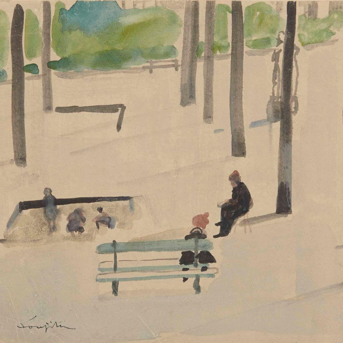 Léonard Tsuguharu Foujita — Общественный сад в Париже, площадь Карпо