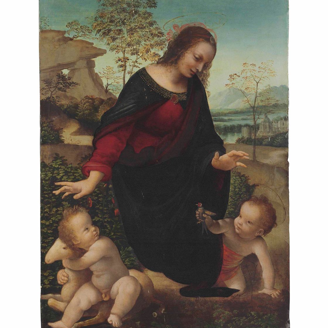 Leonardo da Vinci — Мадонна с младенцем и святым Иоанном Крестителем