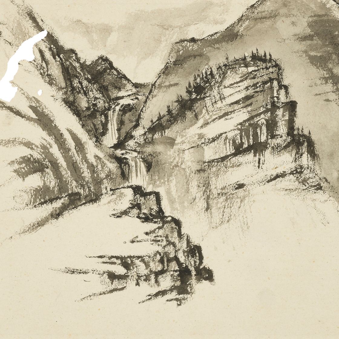 Li Keran — Ландшафтные наброски, изображение 10
