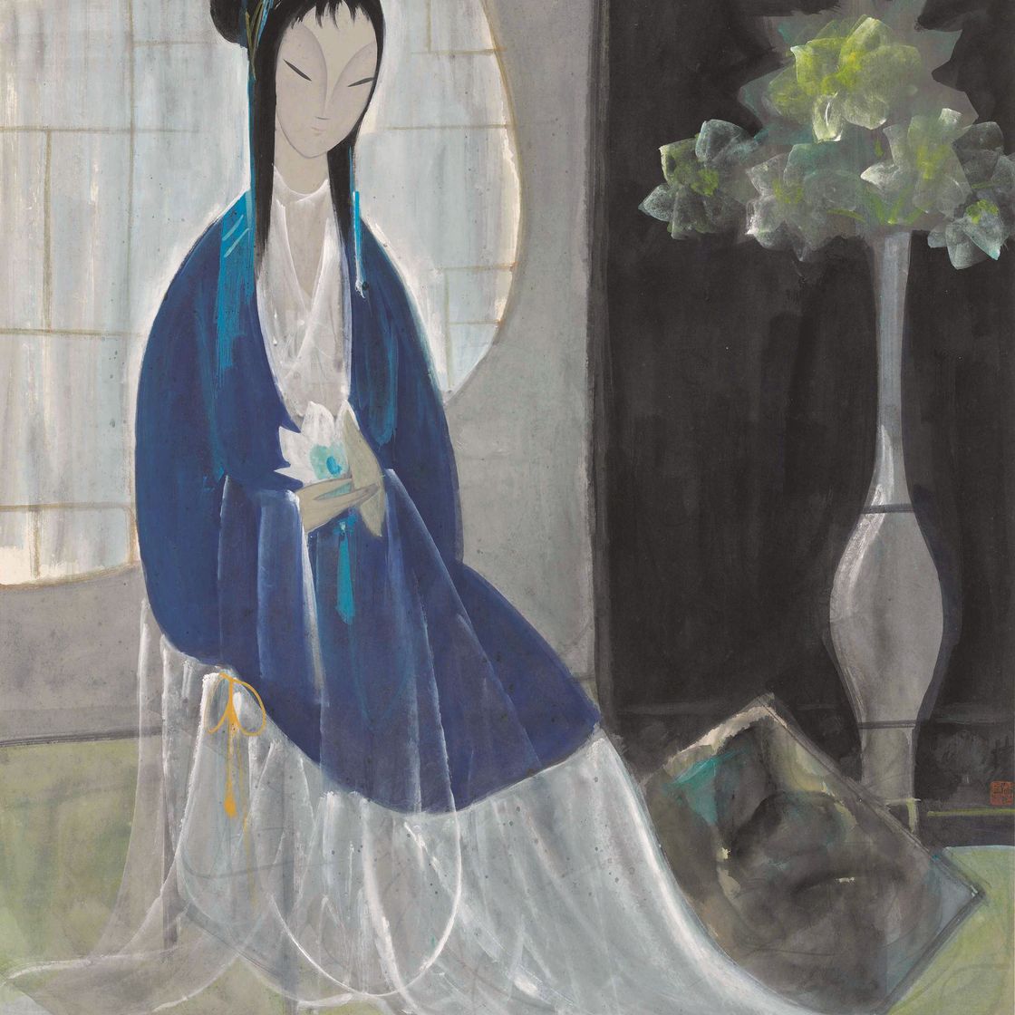 Lin Fengmian — Дама с лотосом