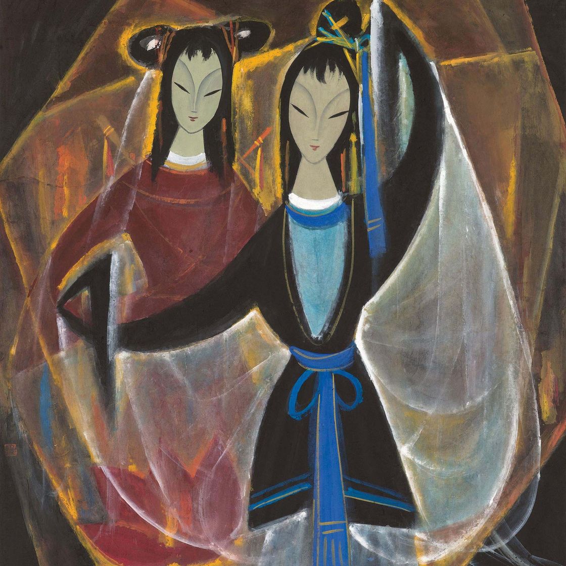 Lin Fengmian — Оперные фигуры из "Фонаря лотоса"