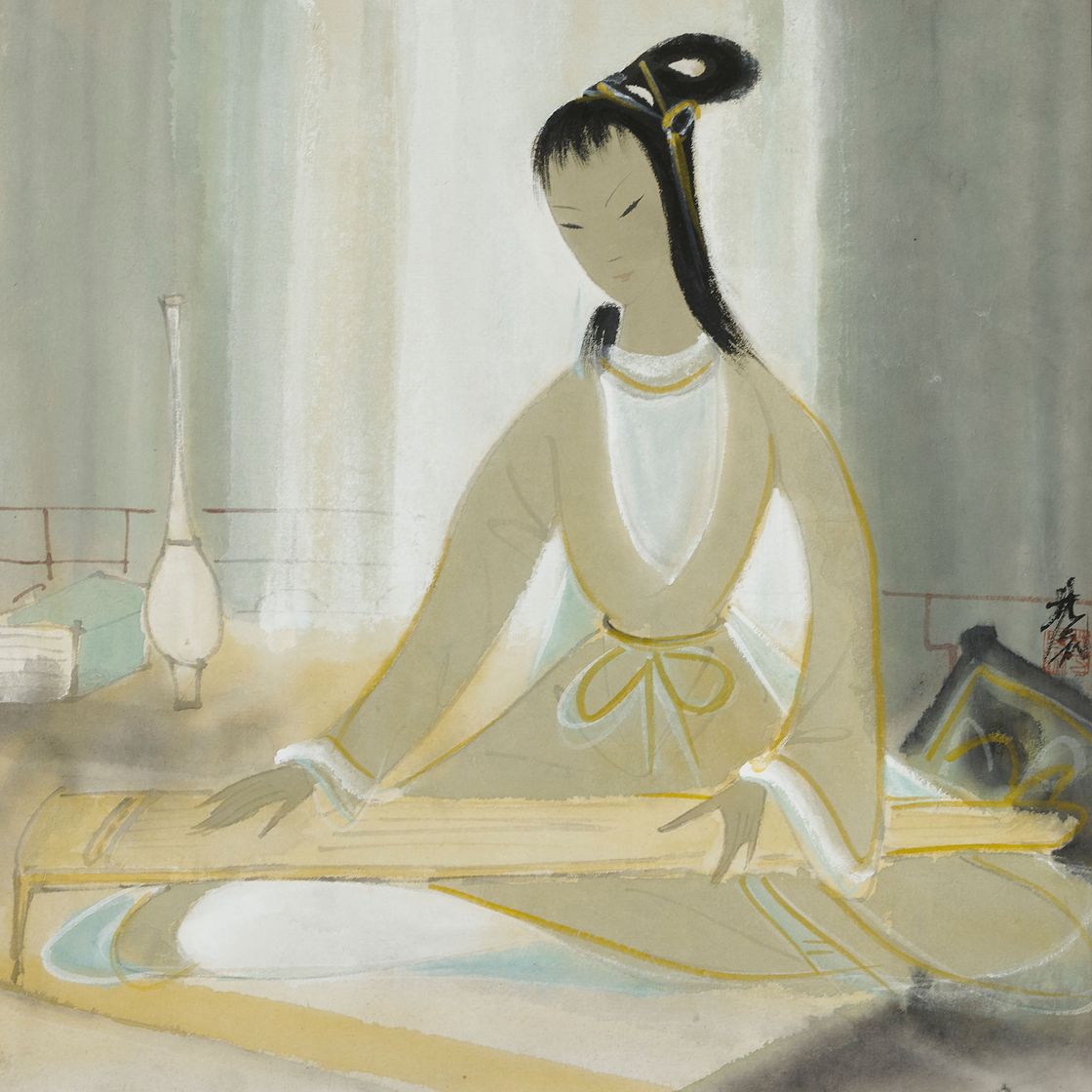 Lin Fengmian — Леди, играющая в Цинь