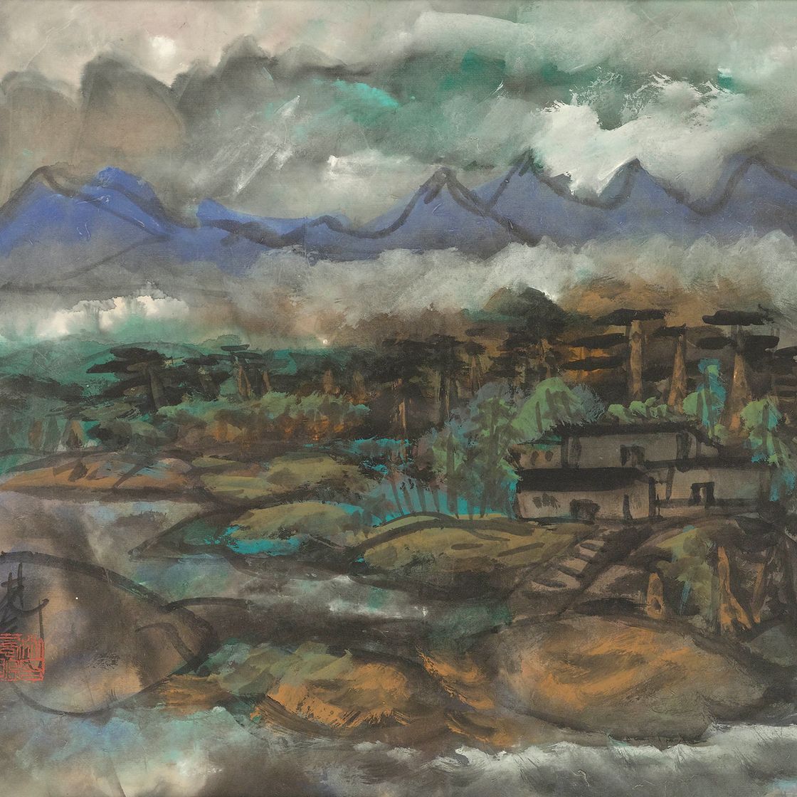 Lin Fengmian — Деревня в тумане