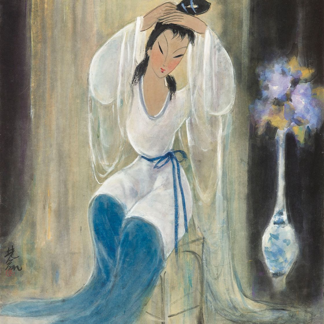 Lin Fengmian — Дама в белом