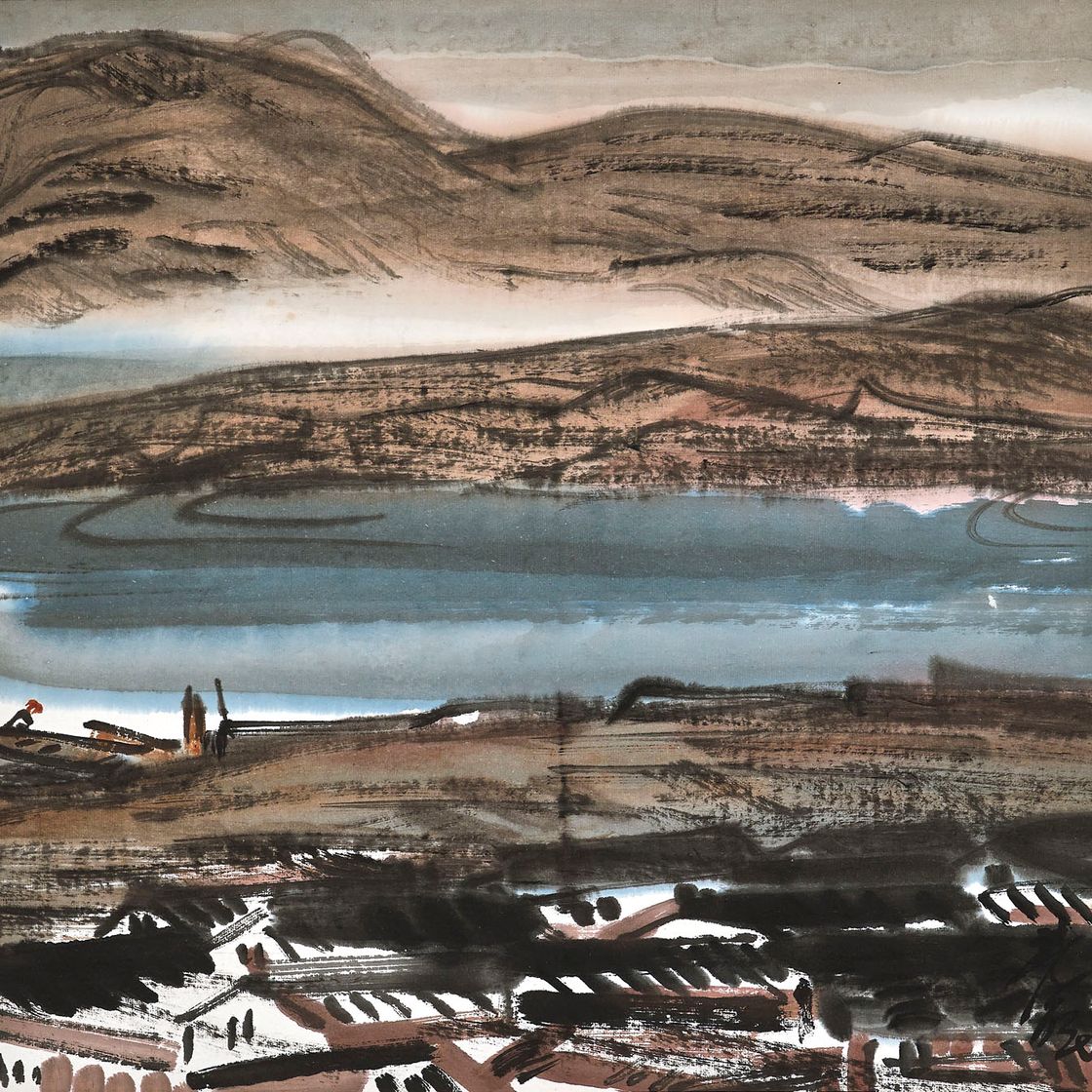 Lin Fengmian — Деревня на берегу озера