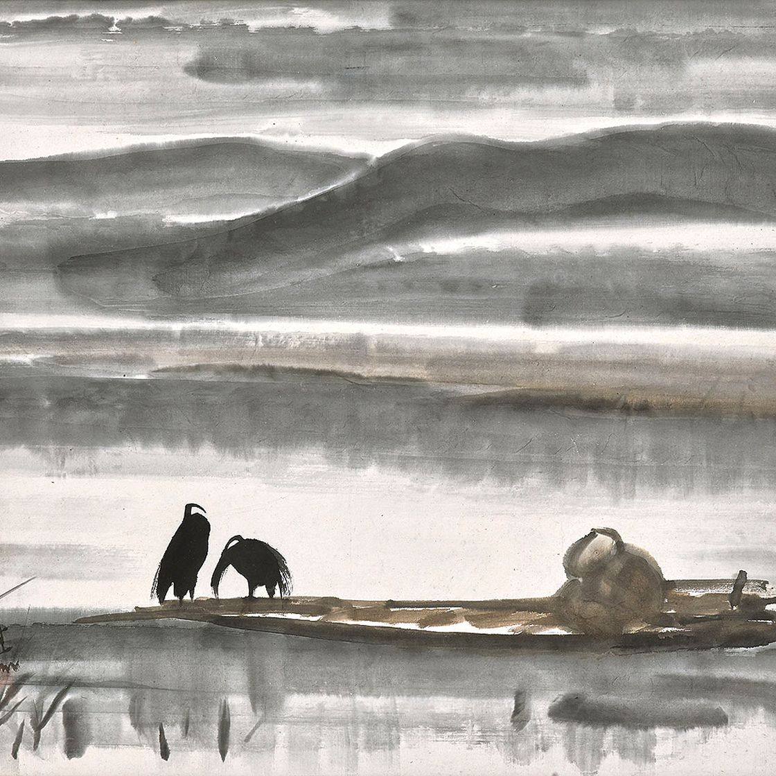 Lin Fengmian — Бакланы на лодке