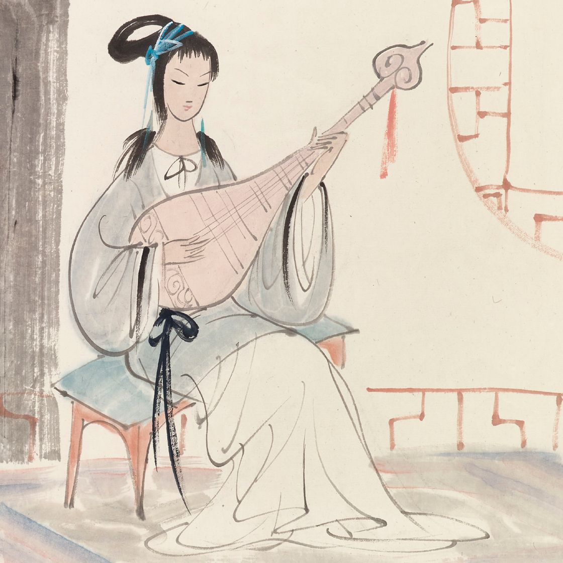 Lin Fengmian — Леди, играющая на Пипе