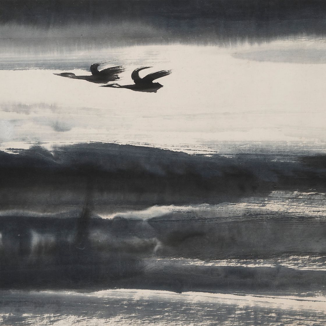 Lin Fengmian — Летящий гусь