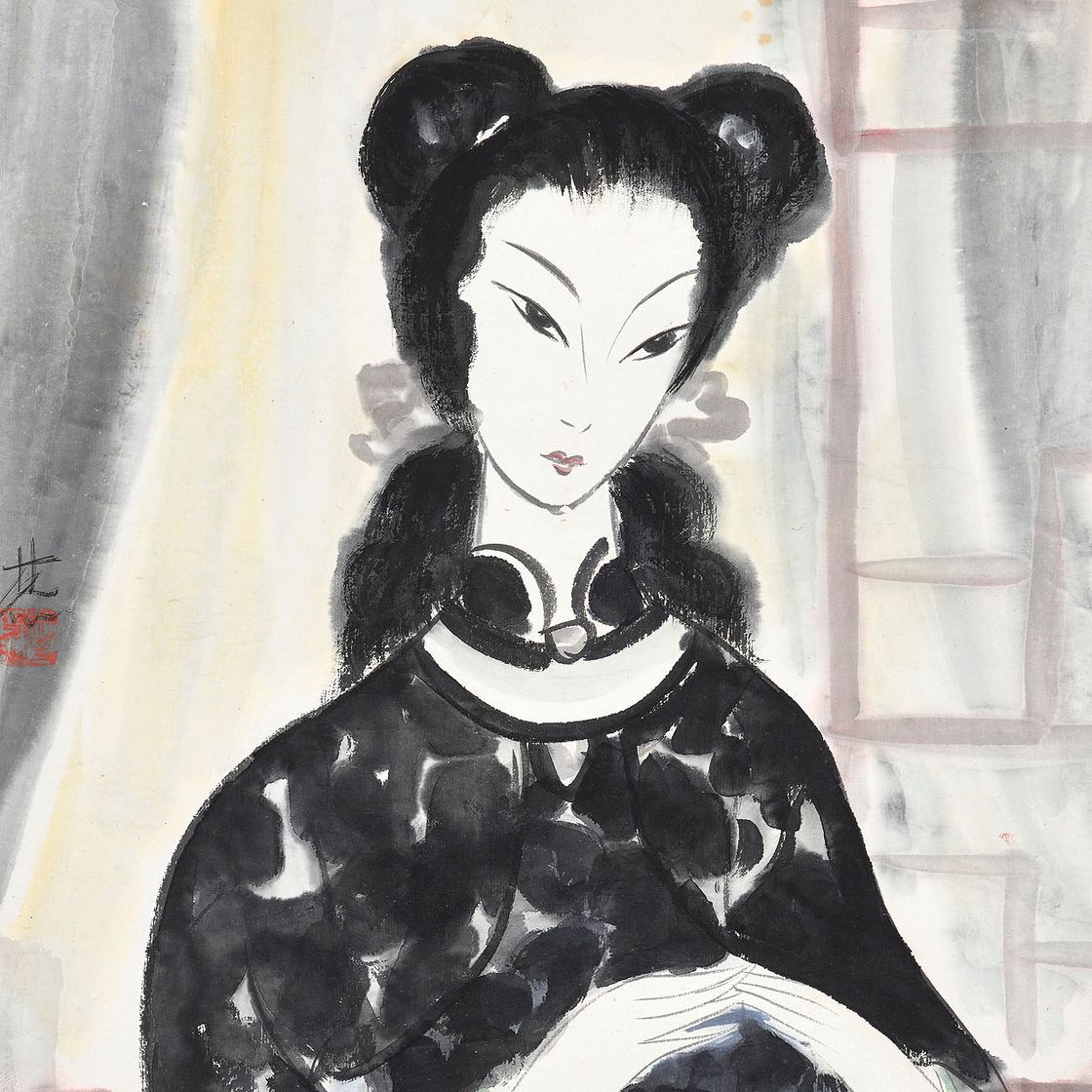 Lin Fengmian — Дама в черном