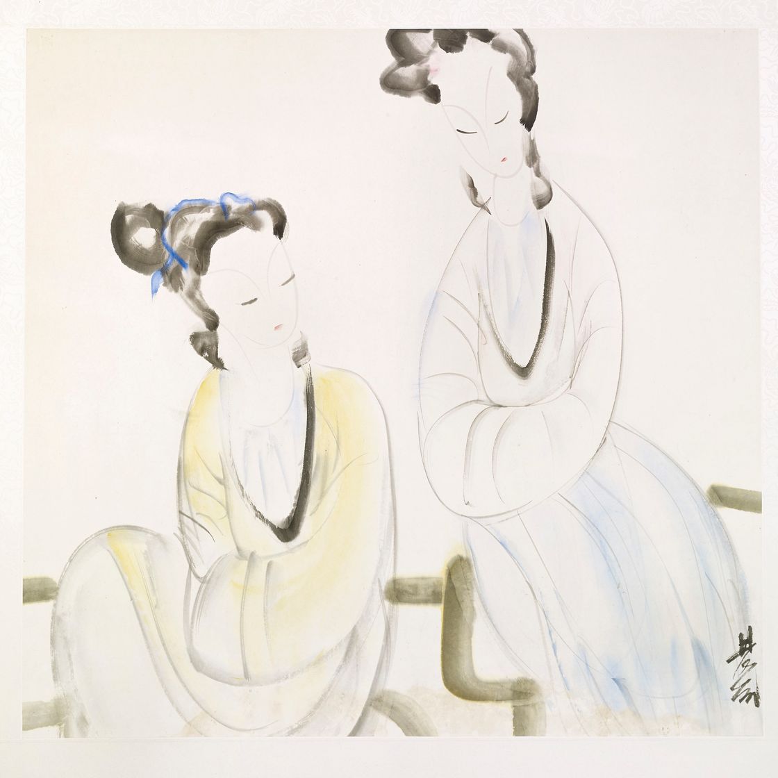 Lin Fengmian — ДВЕ ЖЕНЩИНЫ, изображение 1