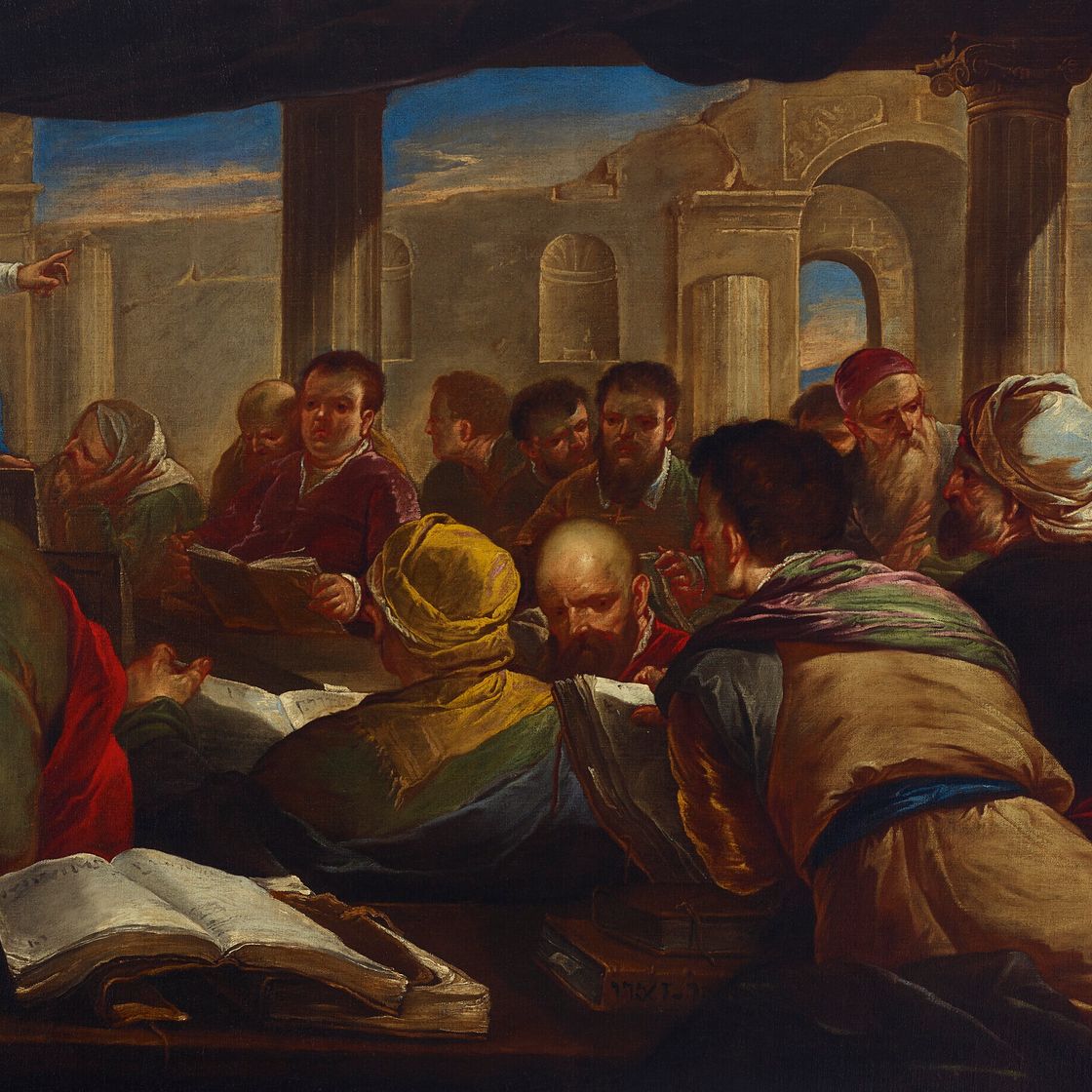 Luca Giordano — Христос спорит с врачами, изображение 1