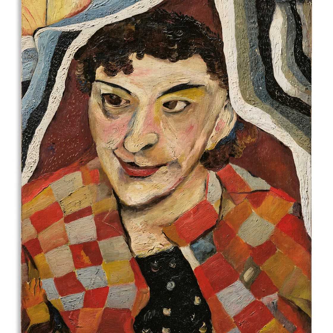 Lucian Freud — Женщина в разноцветном пальто, изображение 1