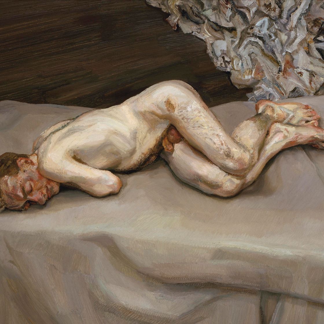 Lucian Freud — Голый мужчина на кровати, изображение 2