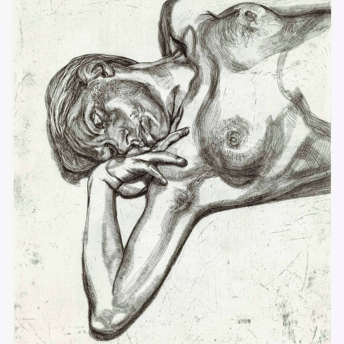 Lucian Freud — Голова и плечи девушки