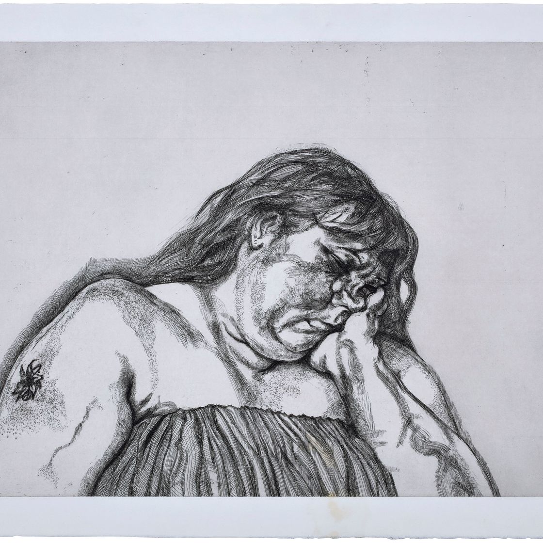 Lucian Freud — Женщина с татуировкой на руке