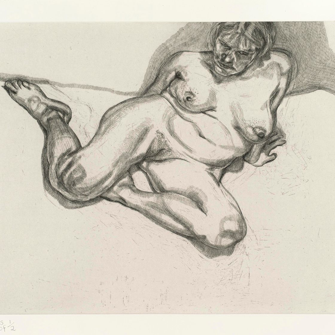 Lucian Freud — Девушка сидит, изображение 1