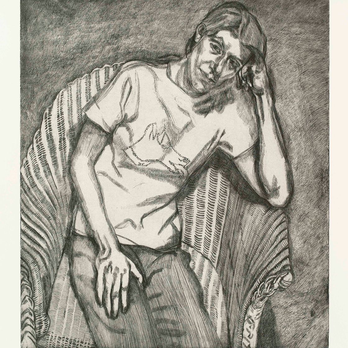 Lucian Freud — Белла в своей футболке с Плутоном
