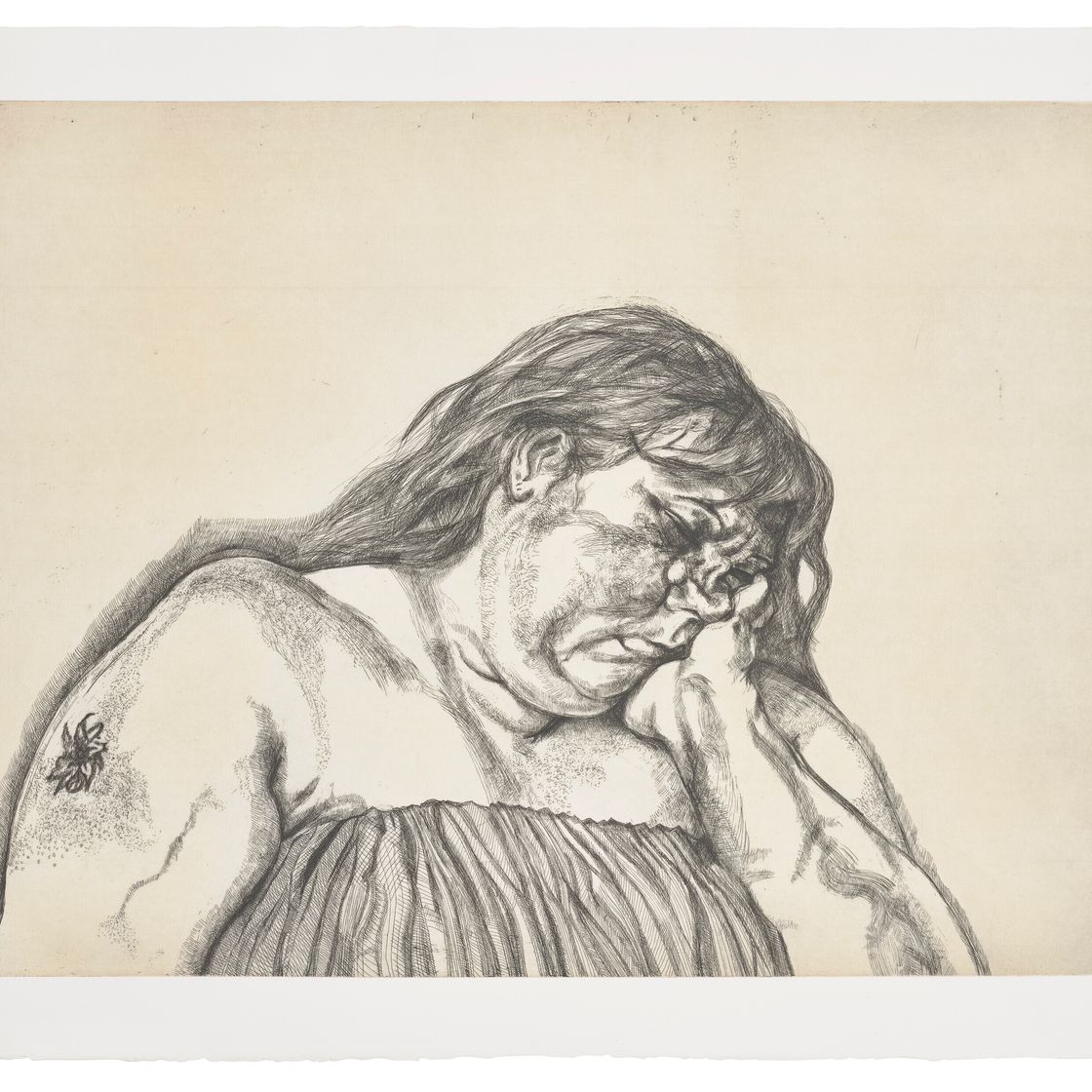 Lucian Freud — Женщина с татуировкой на руке