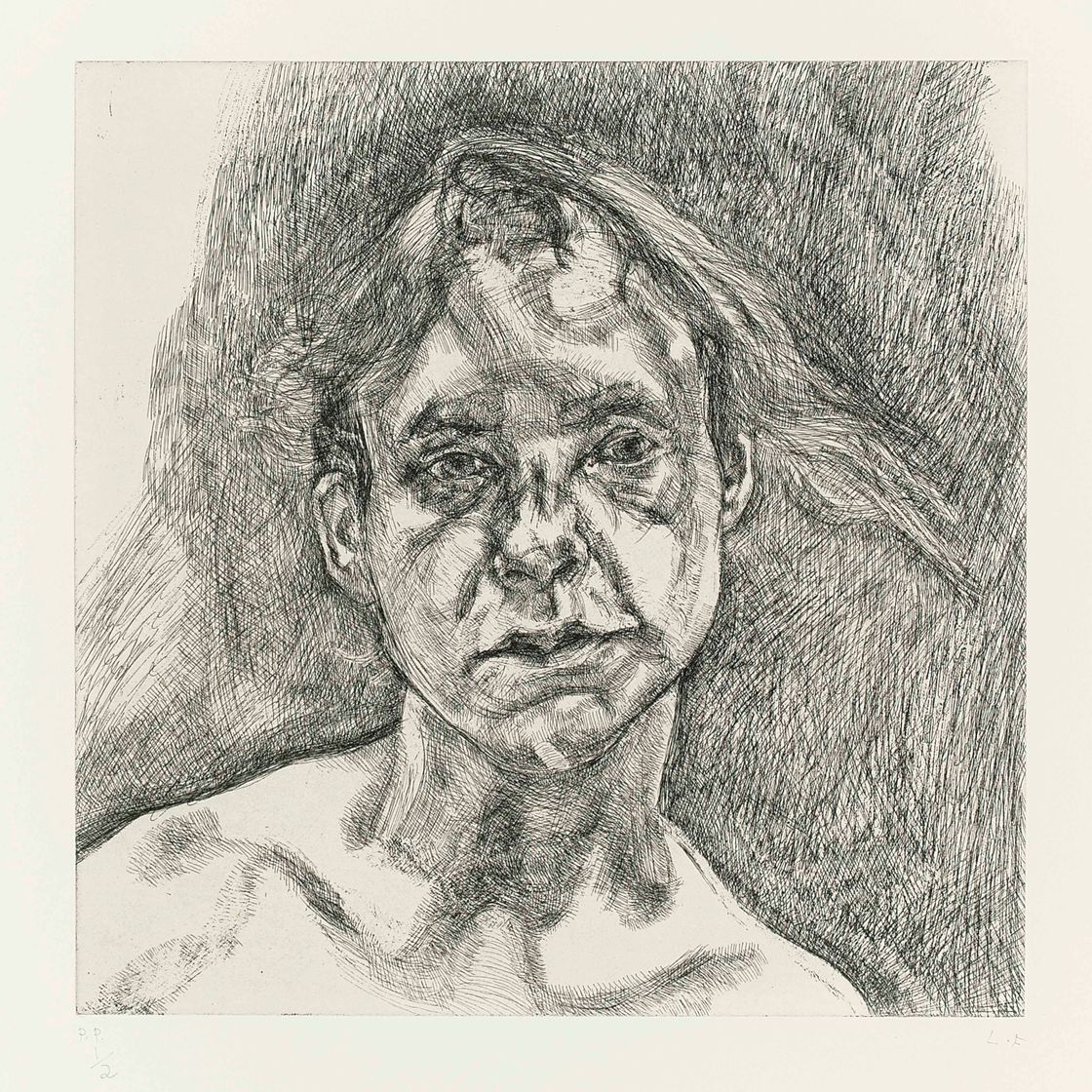 Lucian Freud — Голова обнаженной девушки, изображение 1