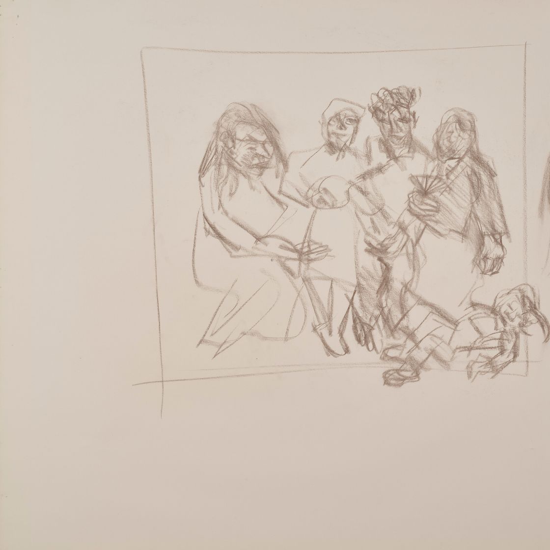 Lucian Freud — Рисунок из "Большого интерьера, W11 (в честь Ватто)", изображение 1