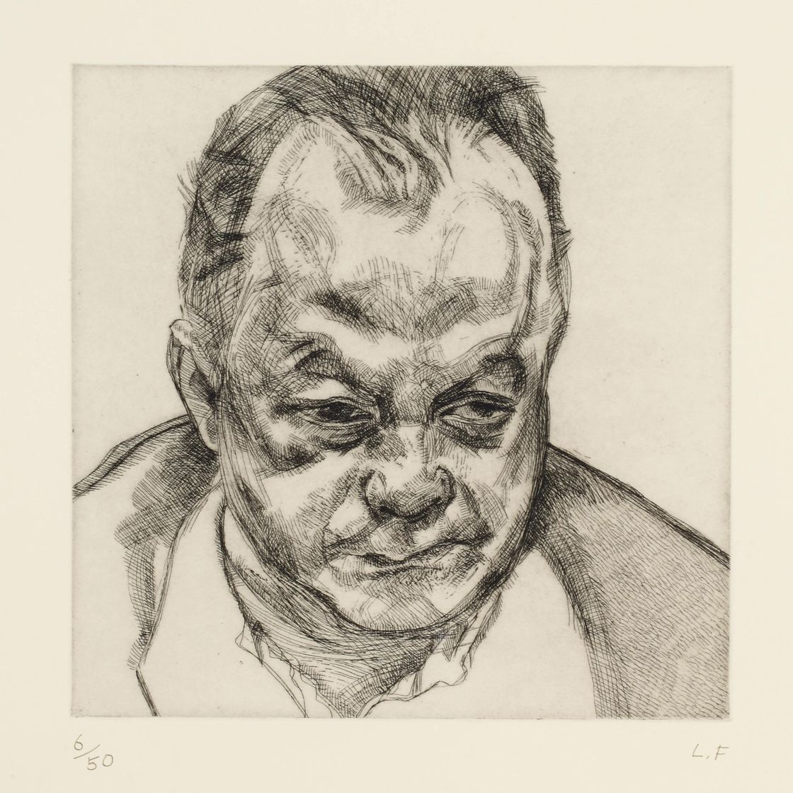 Lucian Freud — Голова Брюса Бернарда (Хартли, 26 лет)